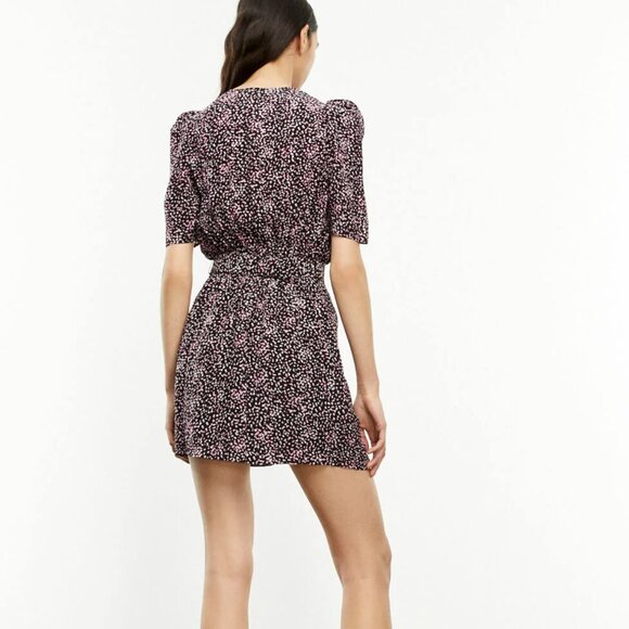 BNWT The Kooples Wrapover Mini Dress in Polka Dot Print - Size 2 (M) - Picture 3 of 6
